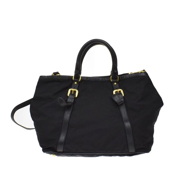 PRADA Logo Tessuto 2Way Hand Shoulder Bag Nylon Leather Black GHW Italy 87KB247 - Picture 4 of 16
